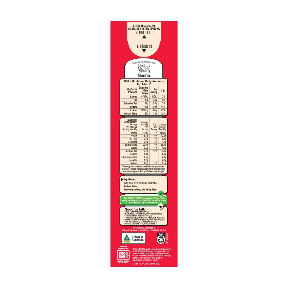 Une Tobys Porridge Oats Original - 1kg