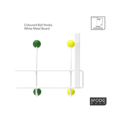 Mode Over Door Hanger - 5 Multicoloured Hooks - Durable - Space Saving