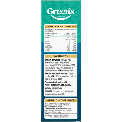 Greens Cupcake Vanilla Mix 490g