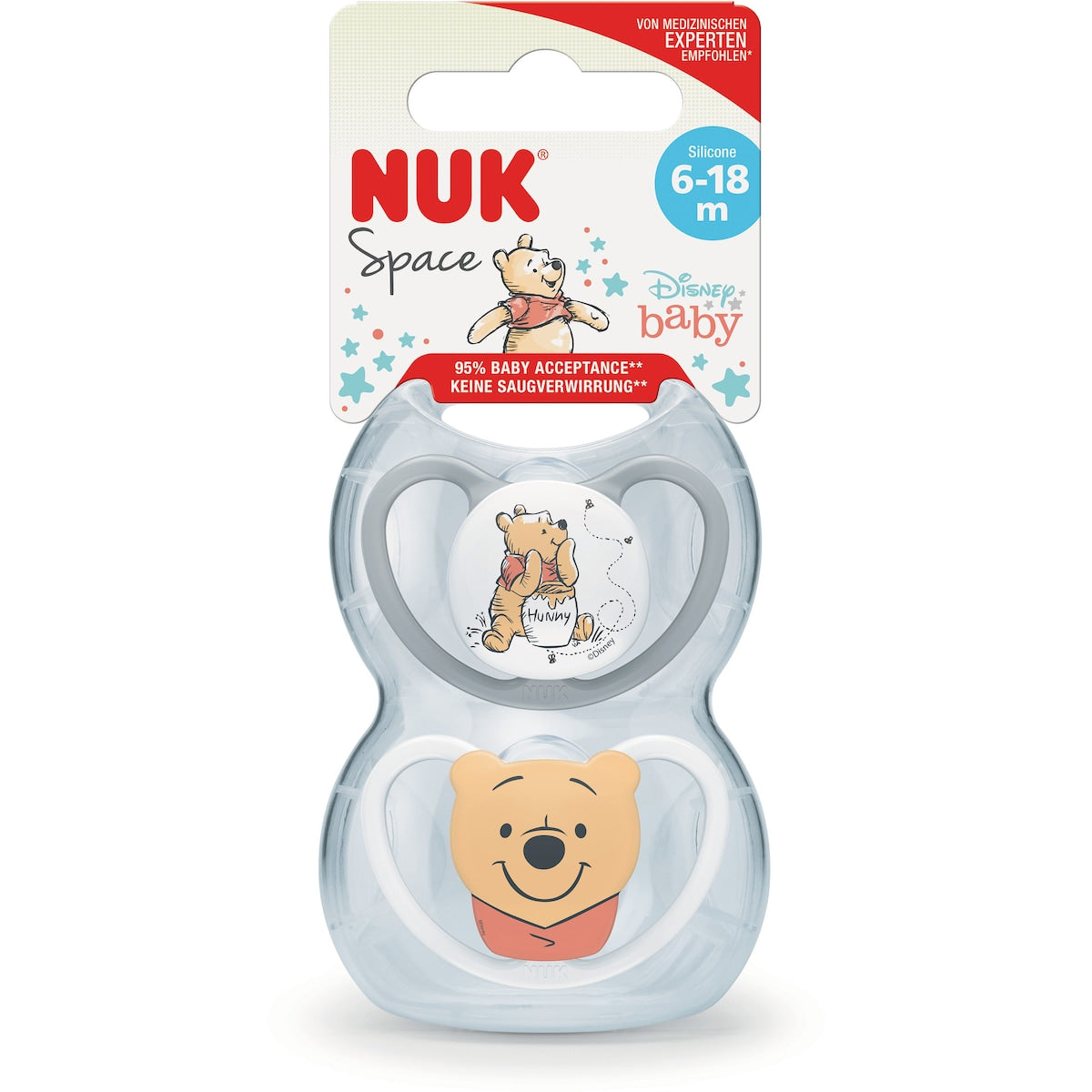 Nuk Winnie The Pooh Space Soother 6-18 Months 2 Pack