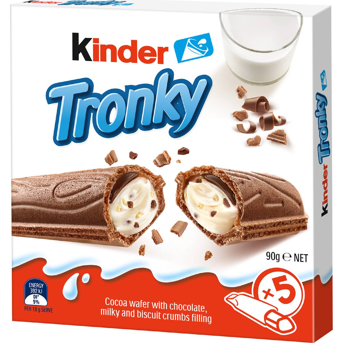 Kinder Tronky Creamy Chocolate Wafer Biscuit 5 Pack