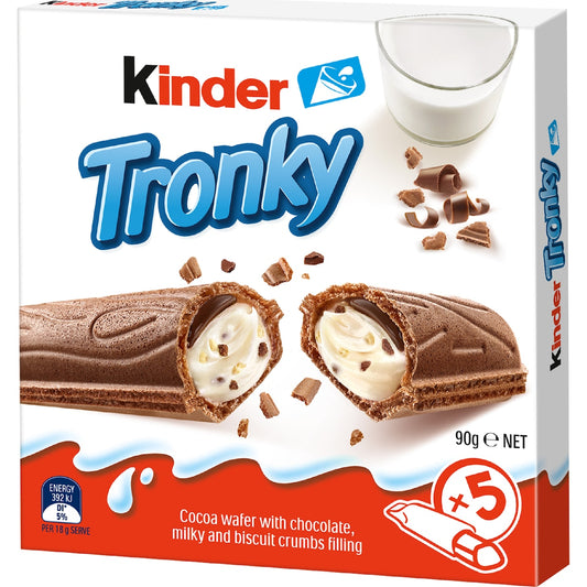 Kinder Tronky Creamy Chocolate Wafer Biscuit 5 Pack