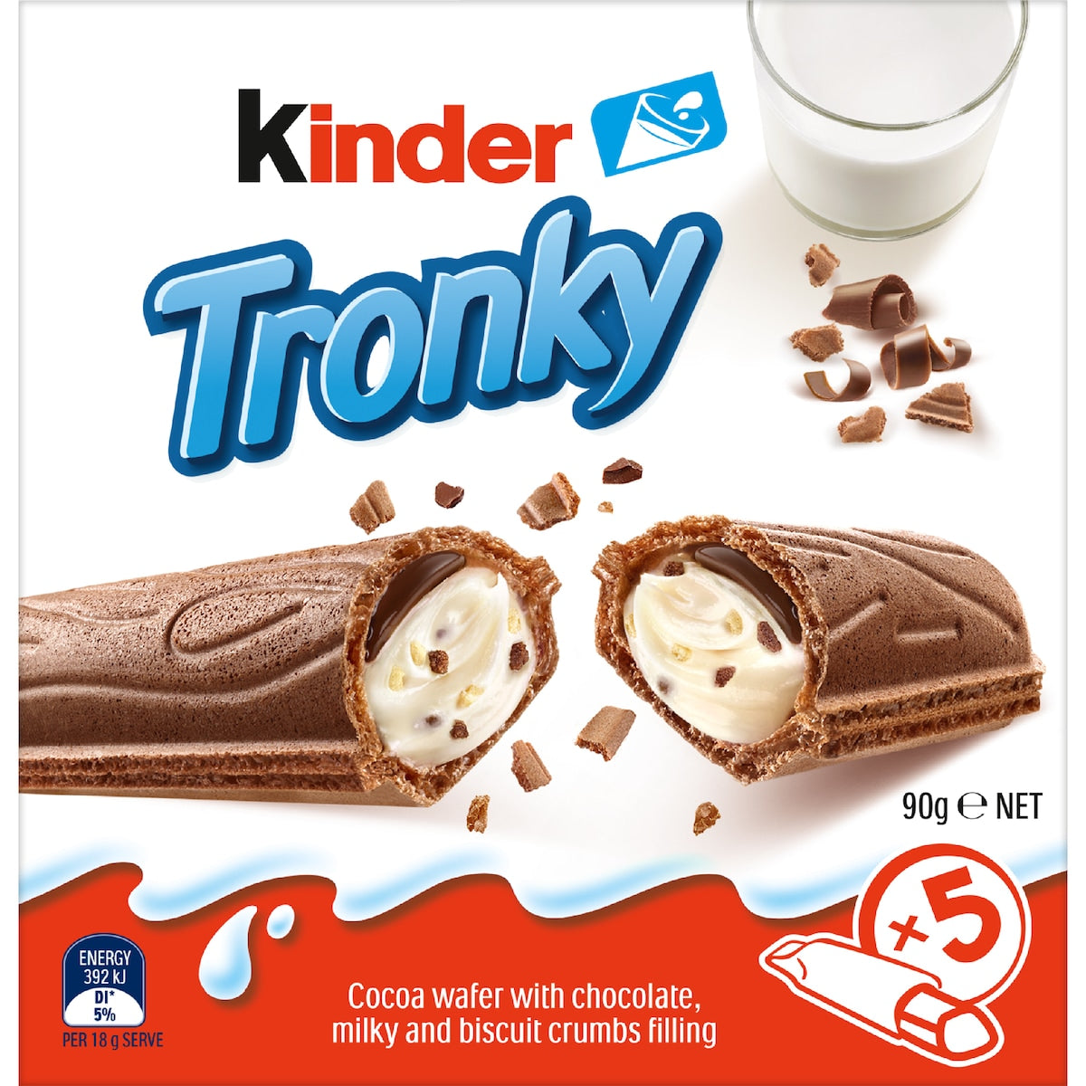 Kinder Tronky Creamy Chocolate Wafer Biscuit 5 Pack