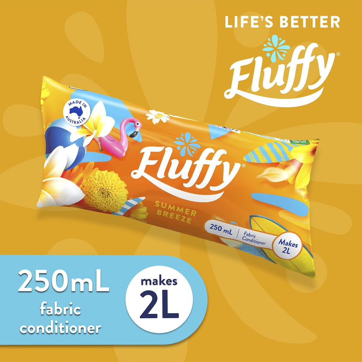 Fluffy Fabric Softener Refill Sachet Summer Breeze 250ml