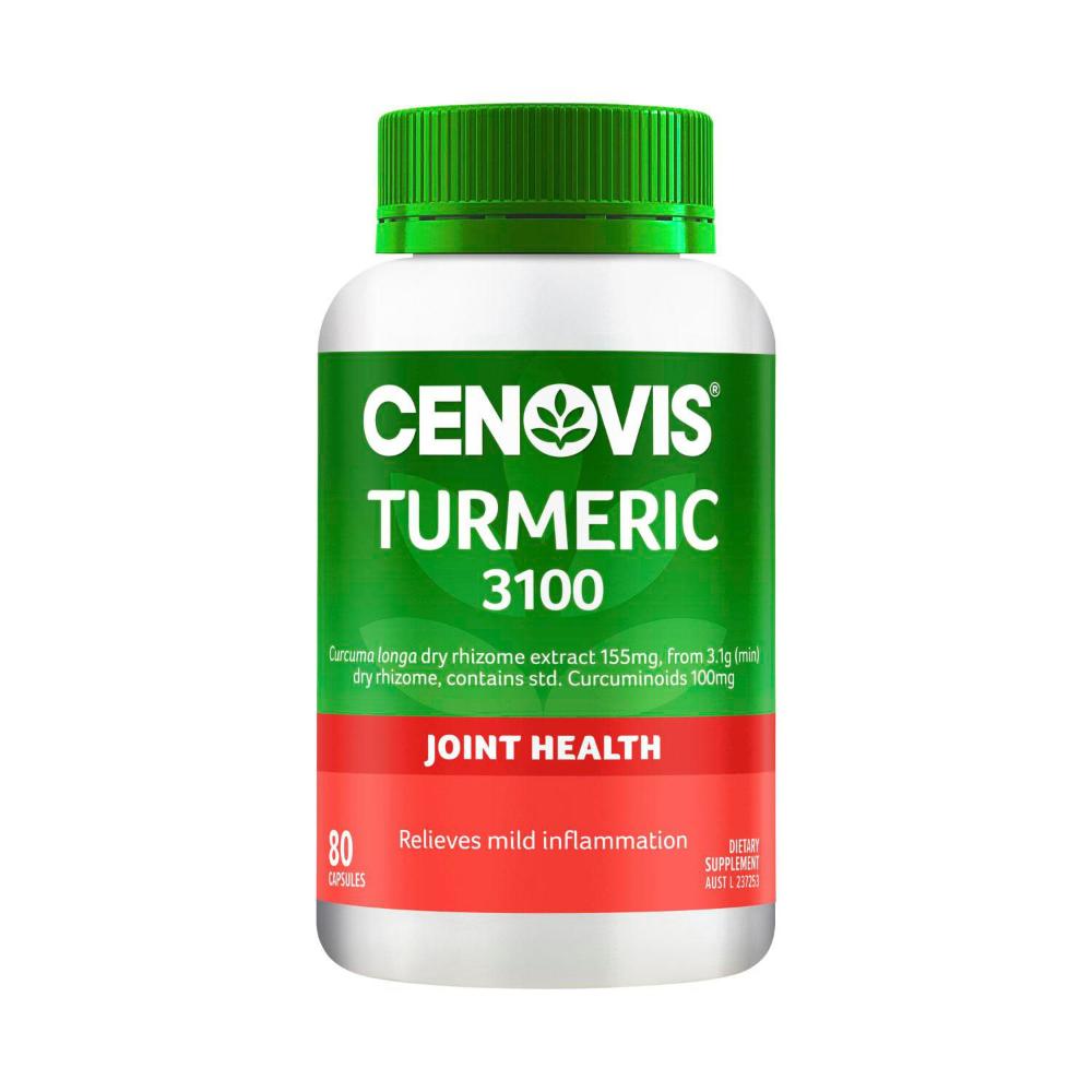 Cenovis Turmeric 3100 Capsules Curcuminoids For Joints - 80 Pack