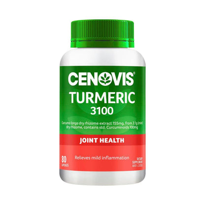Cenovis Turmeric 3100 Capsules Curcuminoids For Joints - 80 Pack