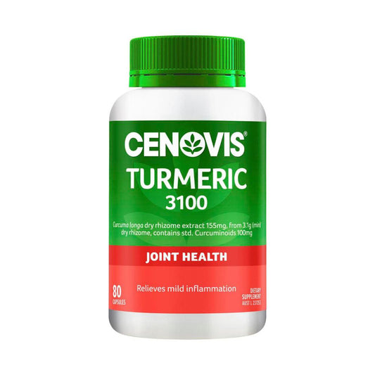 Cenovis Turmeric 3100 Capsules Curcuminoids For Joints - 80 Pack