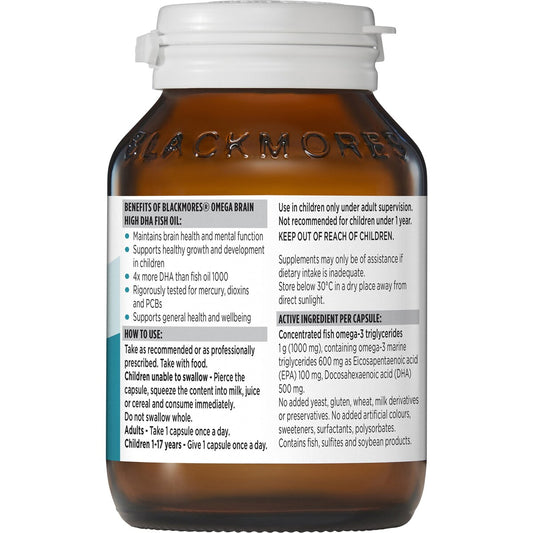 Blackmores Omega Brain High DHA Fish Oil 60 pack
