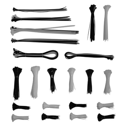 Powerhouse PC Cable Ties Multi-Purpose 1600pc Nylon Black/White