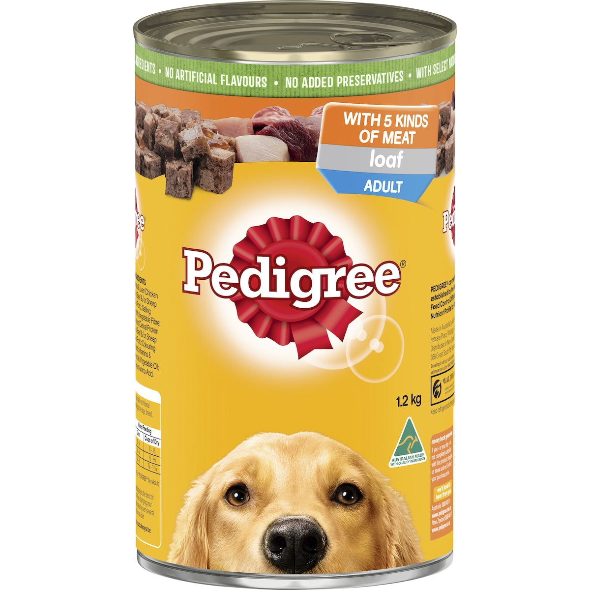 Pedigree Adult Wet Dog Food with Five Kinds of Meat Loaf Can 1.2kg