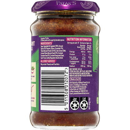 Pataks Eggplant Pickle 312g
