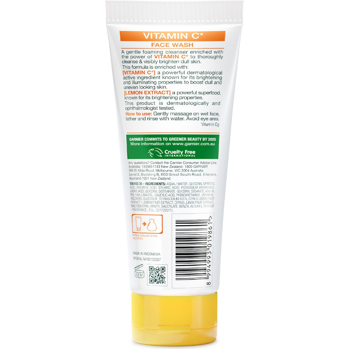 Garnier Skin Active Vitamin C + Lemon Face Wash 100ml