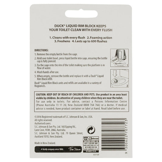 Duck Liquid Rim Block Toilet Cleaner Marine Twin Refill 2x50ml