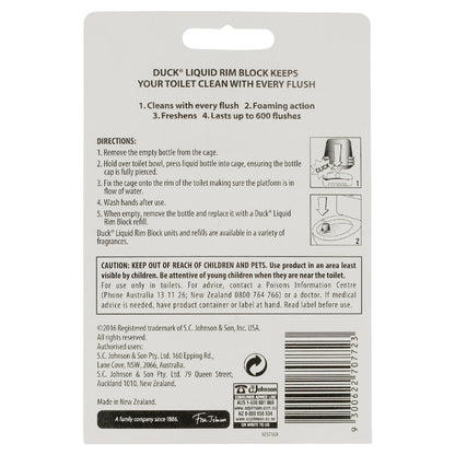 Duck Liquid Rim Block Toilet Cleaner Marine Twin Refill 50ml X 2 Pack