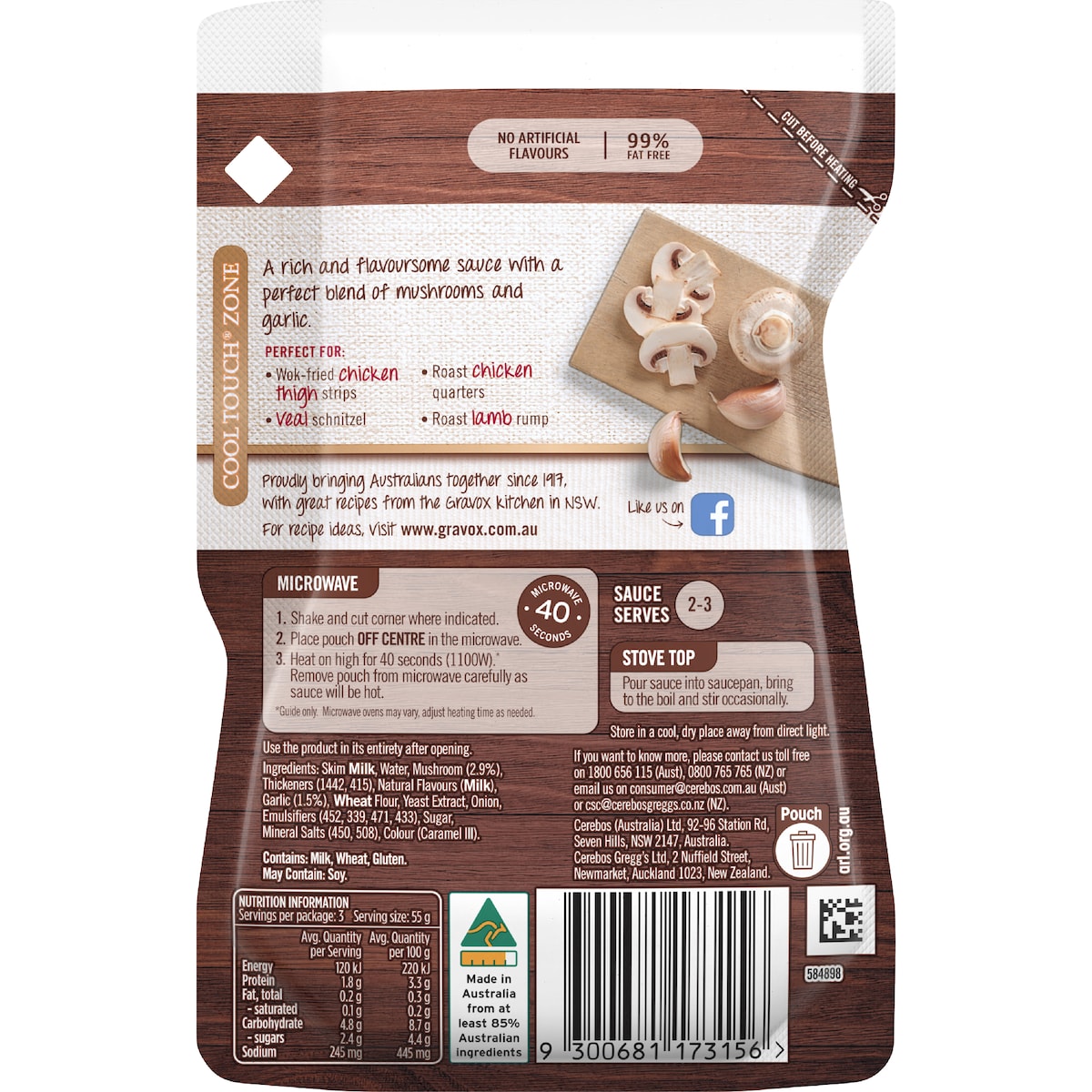 Gravox Mushroom & Garlic Liquid Sauce Pouch 165g