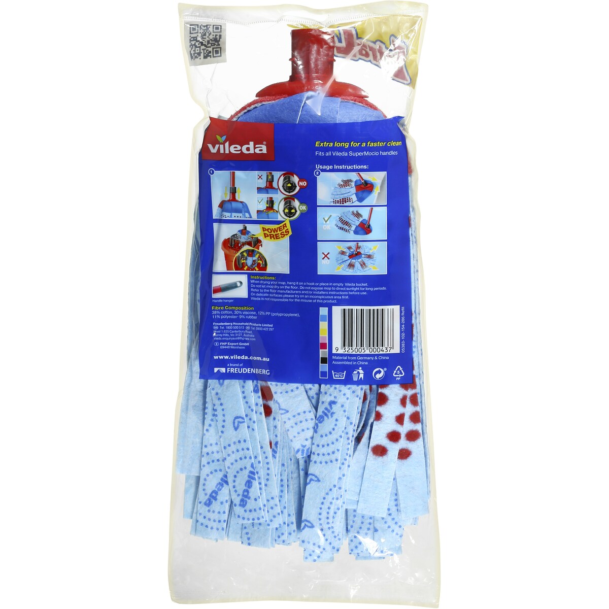 Vileda SuperMocio 3 Action Mop Extra Long Refill each