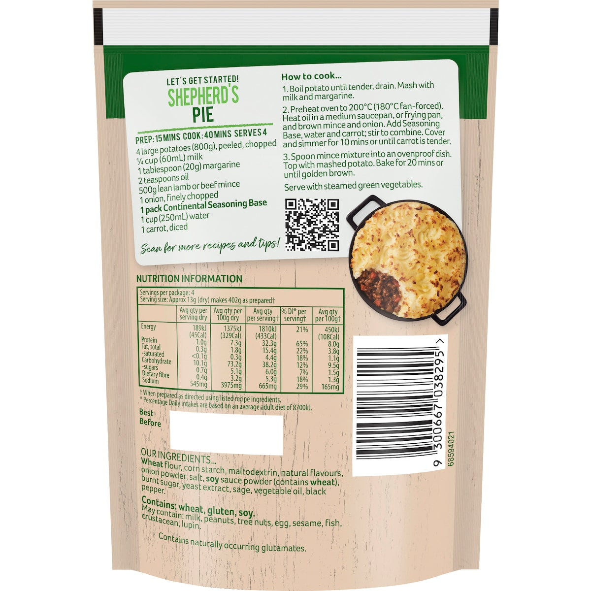 Continental Recipe Base Shepherds Pie 50g