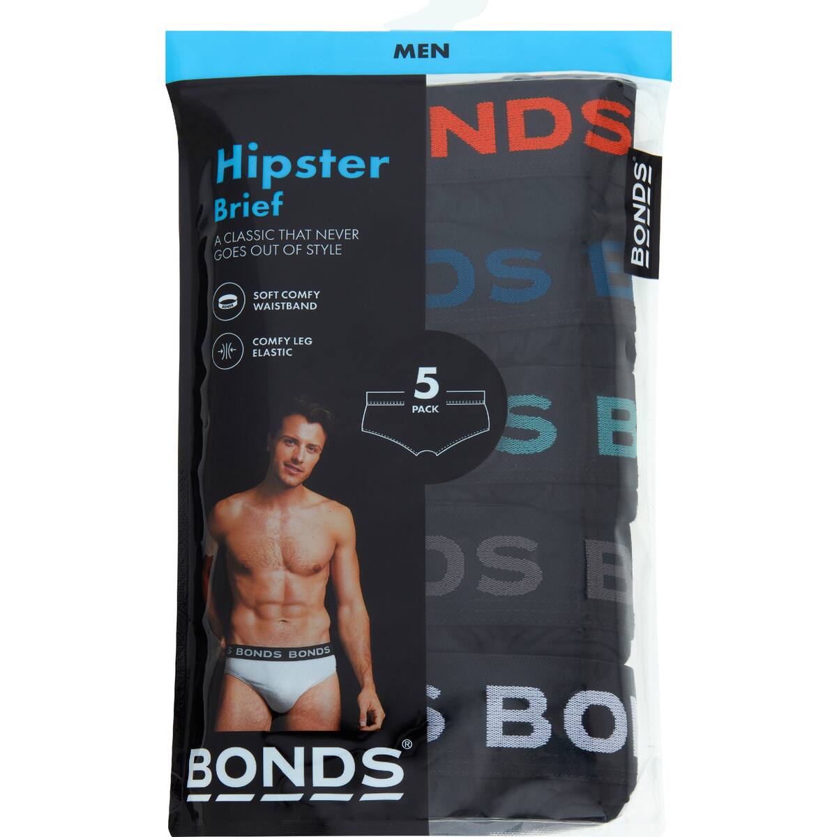 Bonds Mens Hipster Brief Underwear Large Assorted 5 Pack