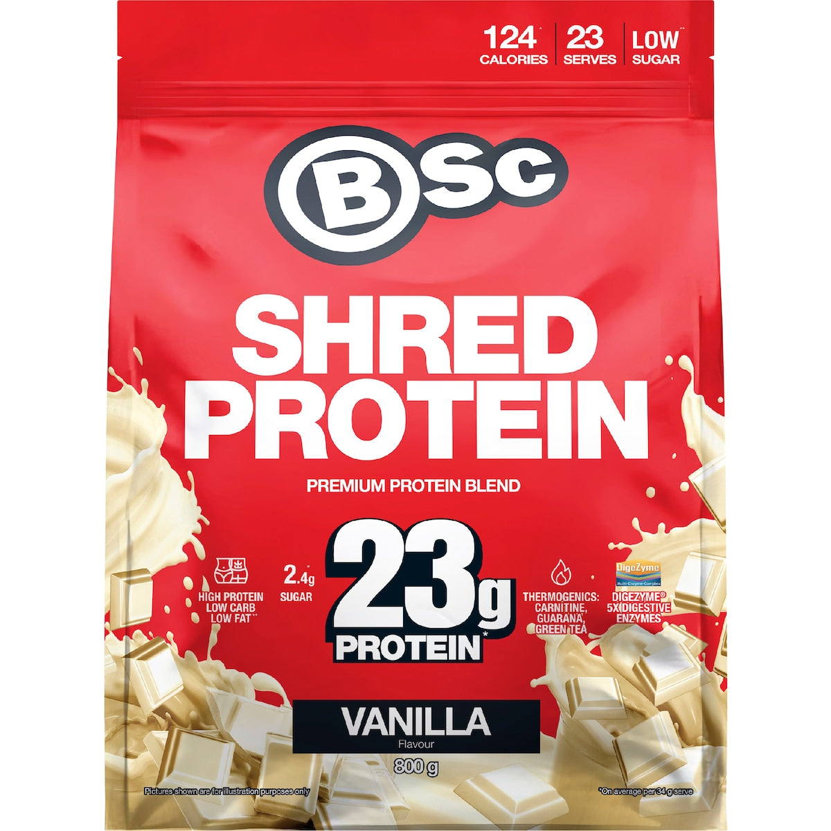 Bsc Shred Protein Powder Vanilla 800g