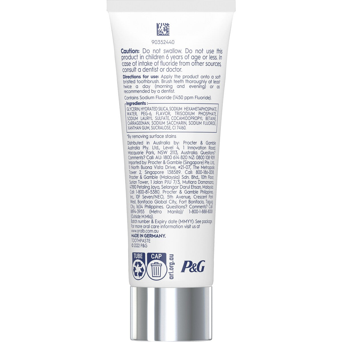Oral-b 3d White Professional Enamel Strong Toothpaste 90g
