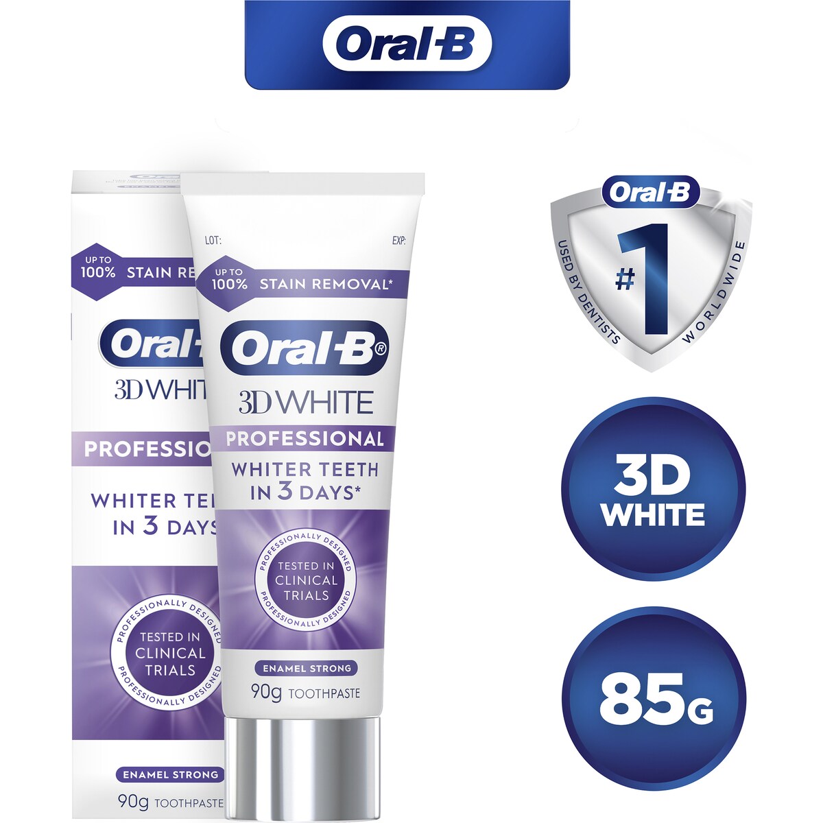 Oral-b 3d White Professional Enamel Strong Toothpaste 90g