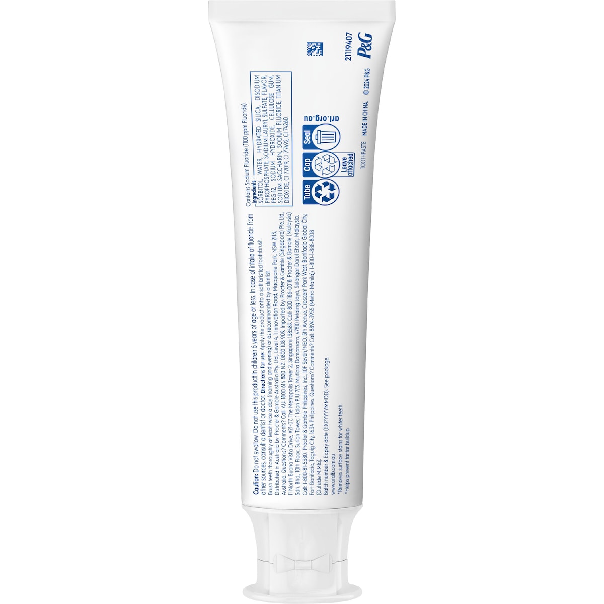Oral-b 3d White Long Lasting Fresh Whitening Toothpaste 190g