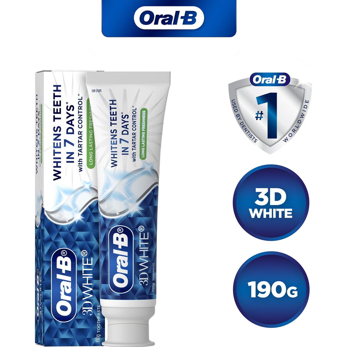 Oral-b 3d White Toothpaste With Tartar Control 190g