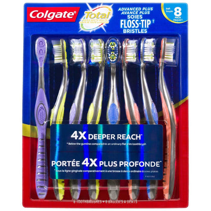 Colgate Gentle Floss Tip 360° Manual Toothbrush 61024426 8 Pack