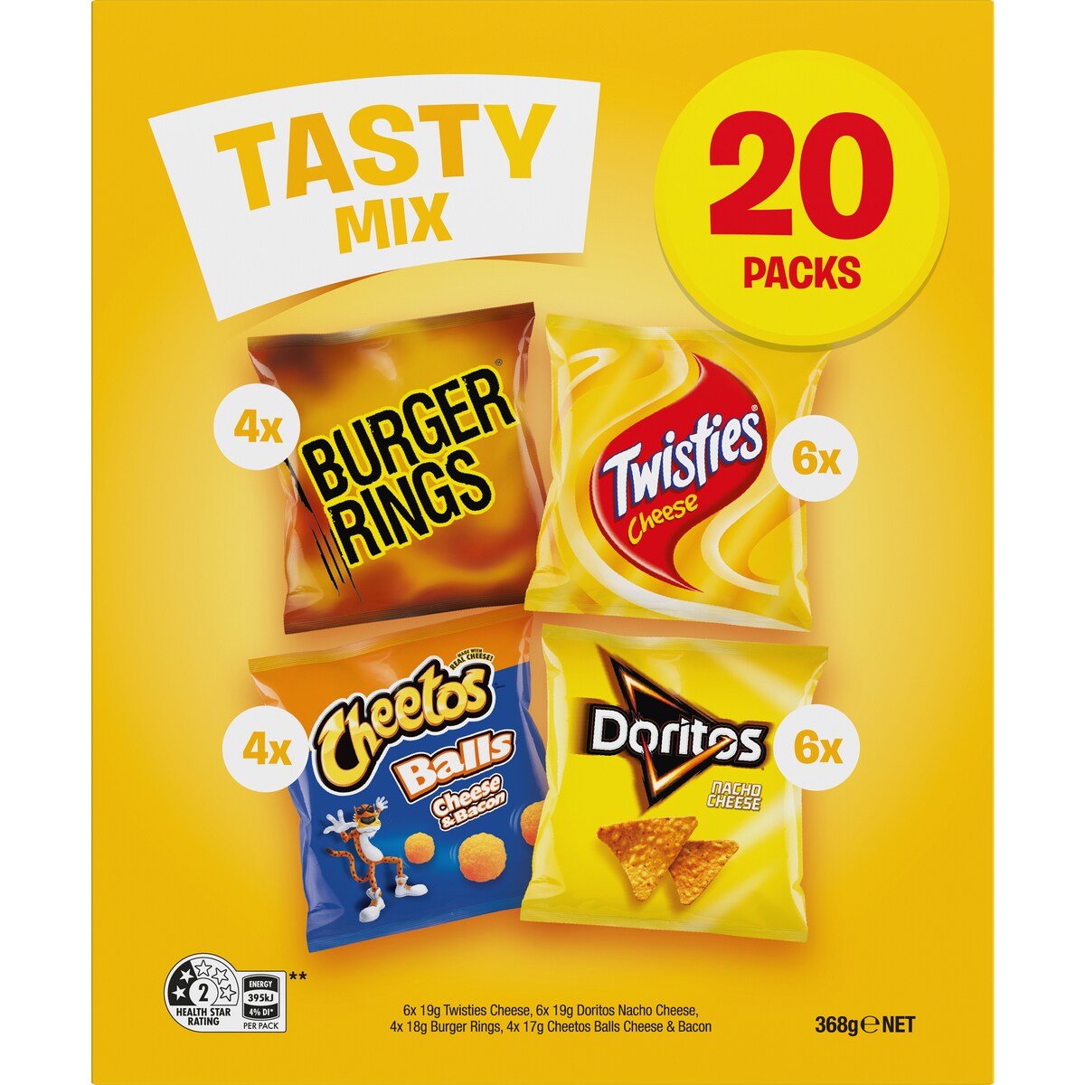 Smiths Tasty Mix Potato Chips Variety Multipack of 20 368g
