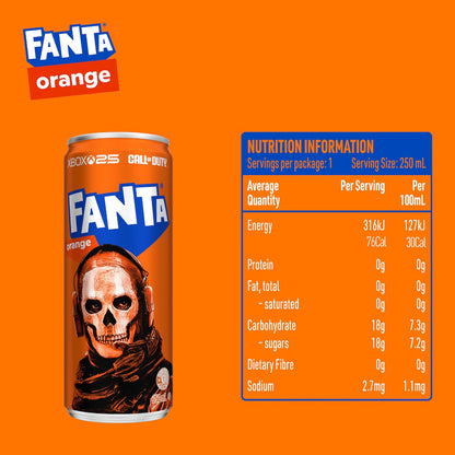 Fanta Orange Soft Drink Can 250ml