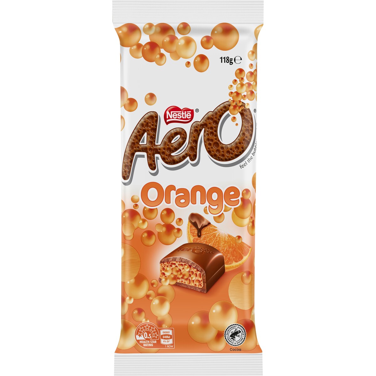 Nestle Aero Orange Chocolate Block 118g