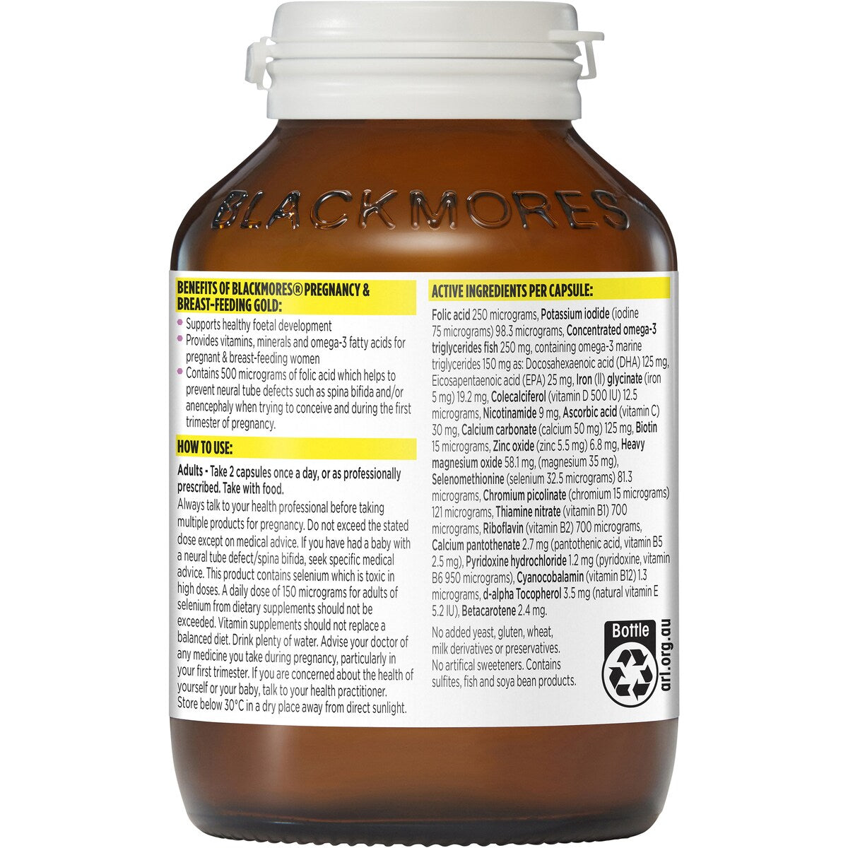 Blackmores Pregnancy & Breastfeeding Gold Vitamin Capsules 120 pack
