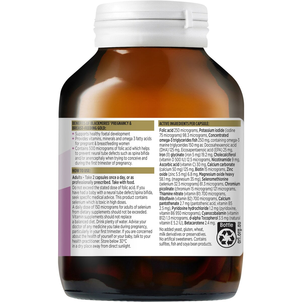 Blackmores Pregnancy & Breastfeeding Gold Vitamin Capsules 120 pack