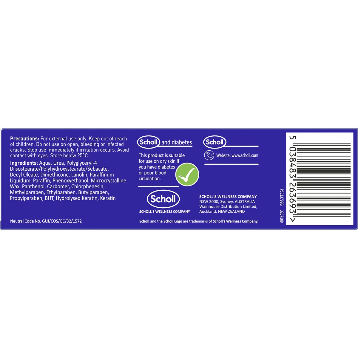 Scholl Eulactol Gold Foot Care Heel Balm 60mL