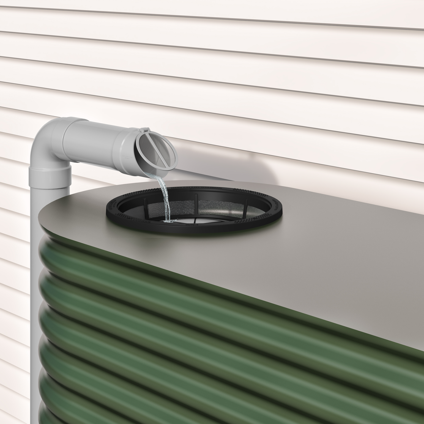 Rain Harvesting F Vented Screen Flap Valve - 90mm - Grey