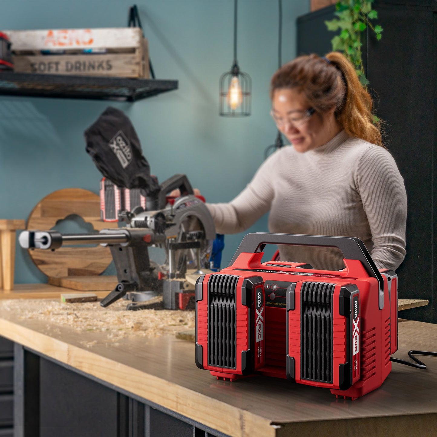 Ozito PXC Four Port Fast Charger - 4A - 220 x 150 x 200mm