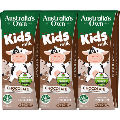 Australias Own Kids Milk Chocolate 200ml X 6 Pack