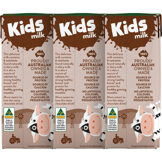 Australias Own Kids Milk Chocolate 200ml X 6 Pack