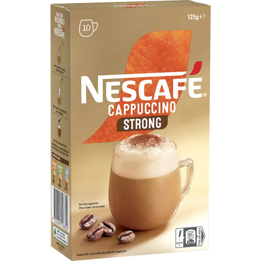 Nescafe Cappuccino Strong Coffee Sachets 10 Pack