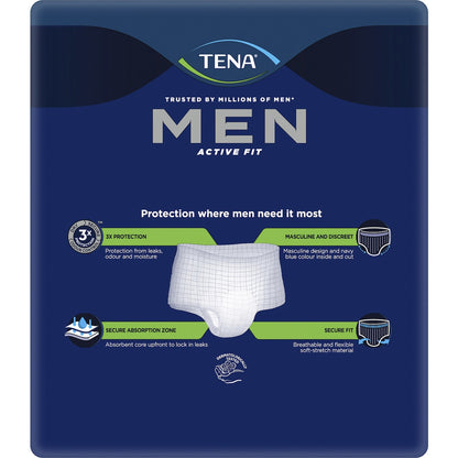 Tena Men Active Fit Incontinence Plus Navy Size S/m 9 Pack