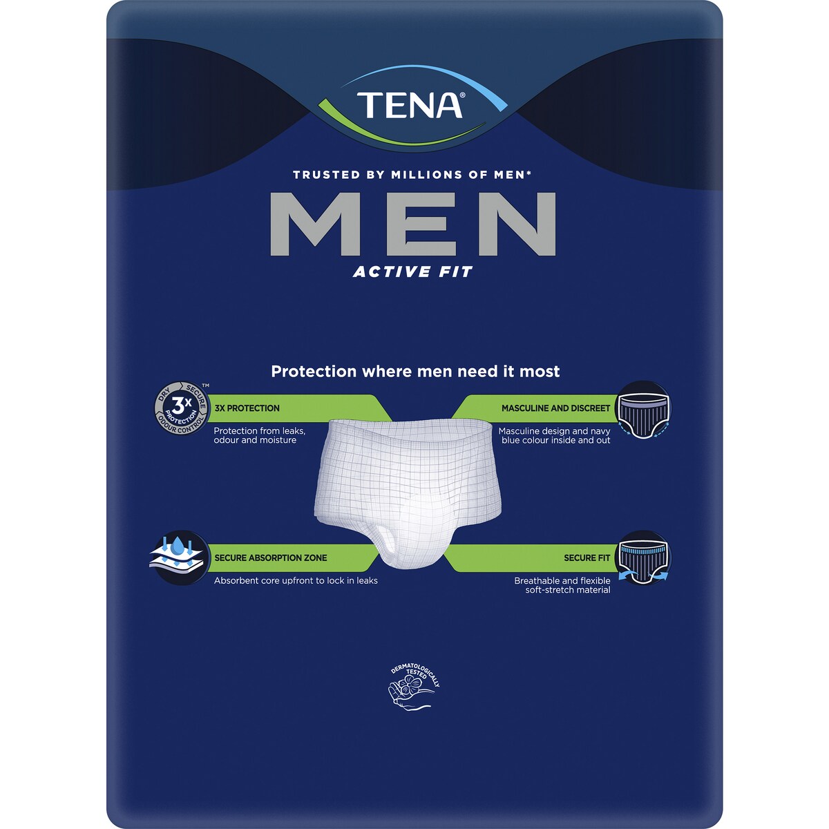 Tena Men Active Fit Pants Plus Large 8 Pack