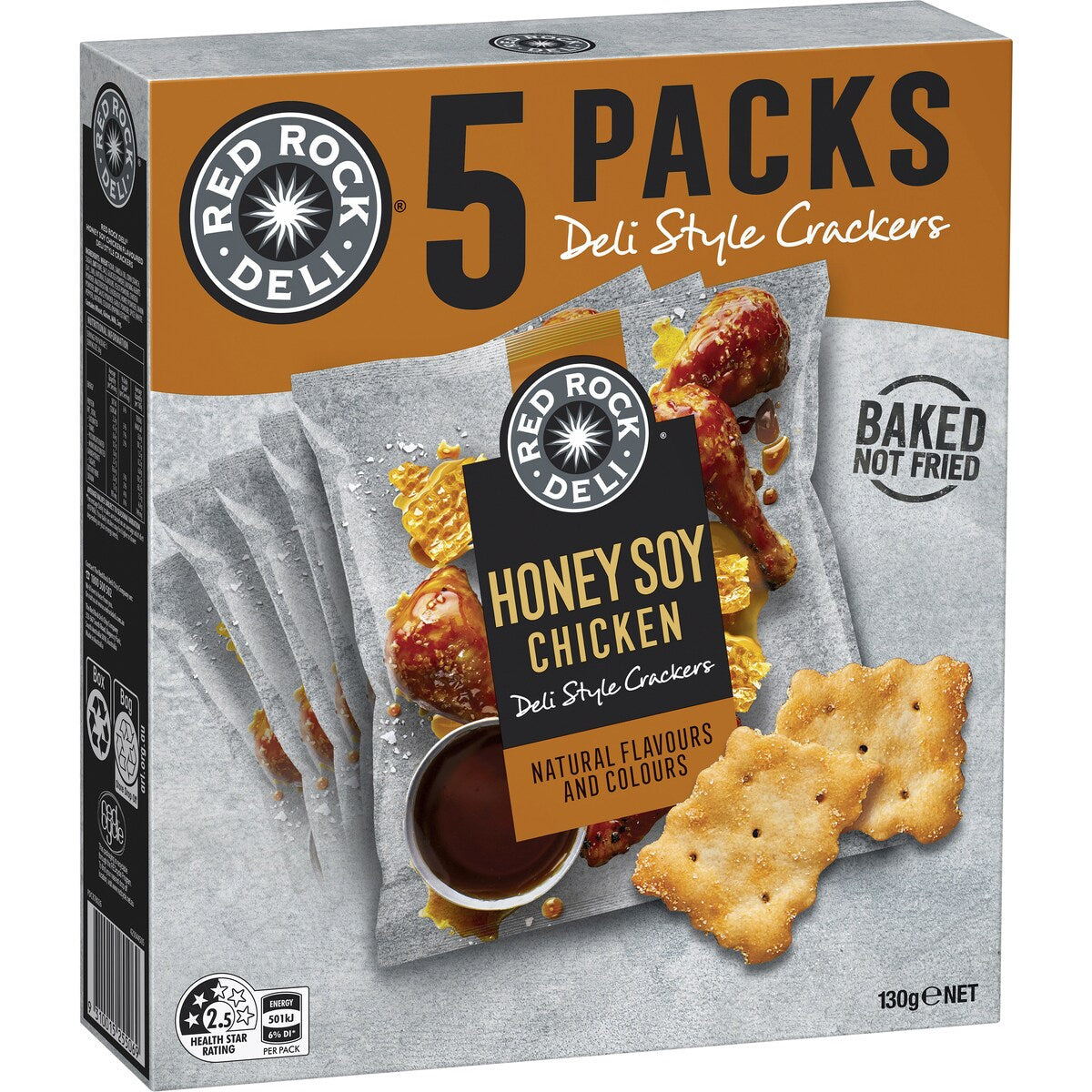 Red Rock Deli Honey Soy Chicken Gourmet Deli Style Crackers Multipack 130g