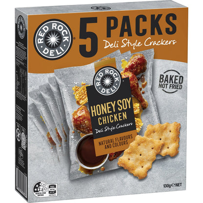 Red Rock Deli Honey Soy Chicken Gourmet Deli Style Crackers Multipack 130g