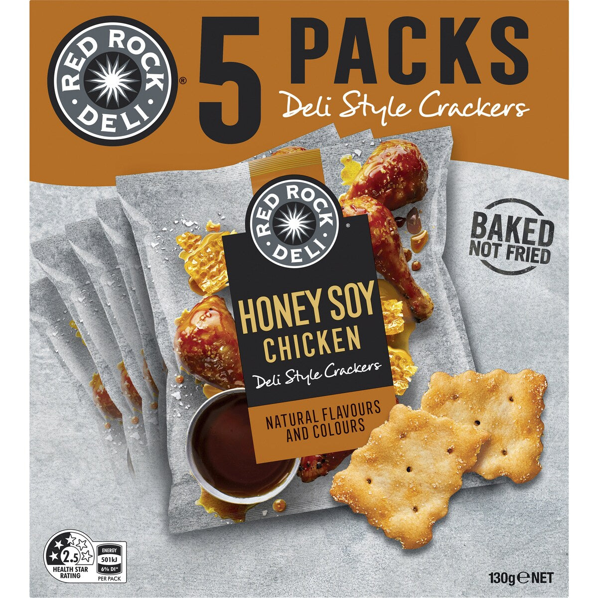 Red Rock Deli Honey Soy Chicken Gourmet Deli Style Crackers Multipack 130g