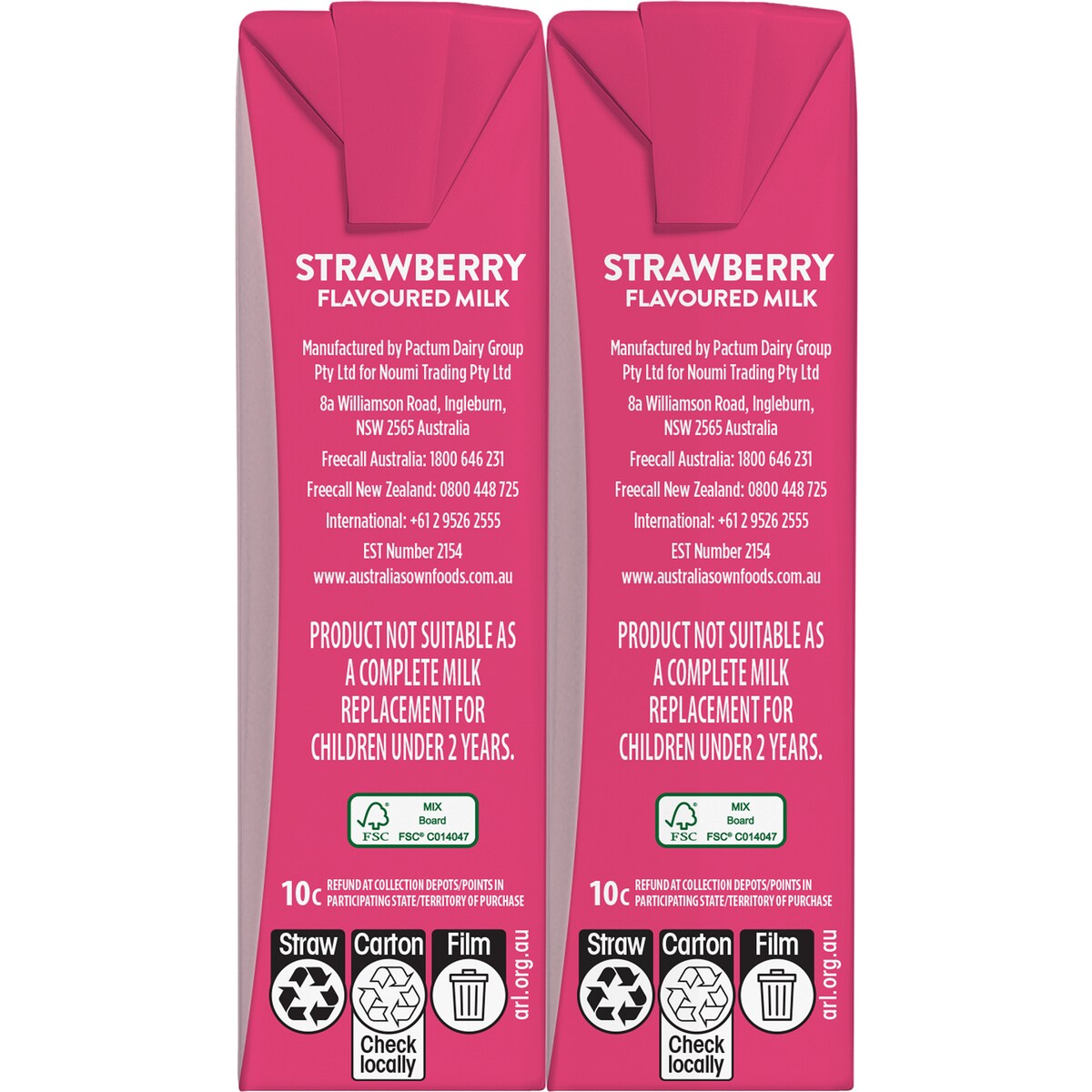 Australias Own Kids Milk Strawberry 200ml X 6 Pack