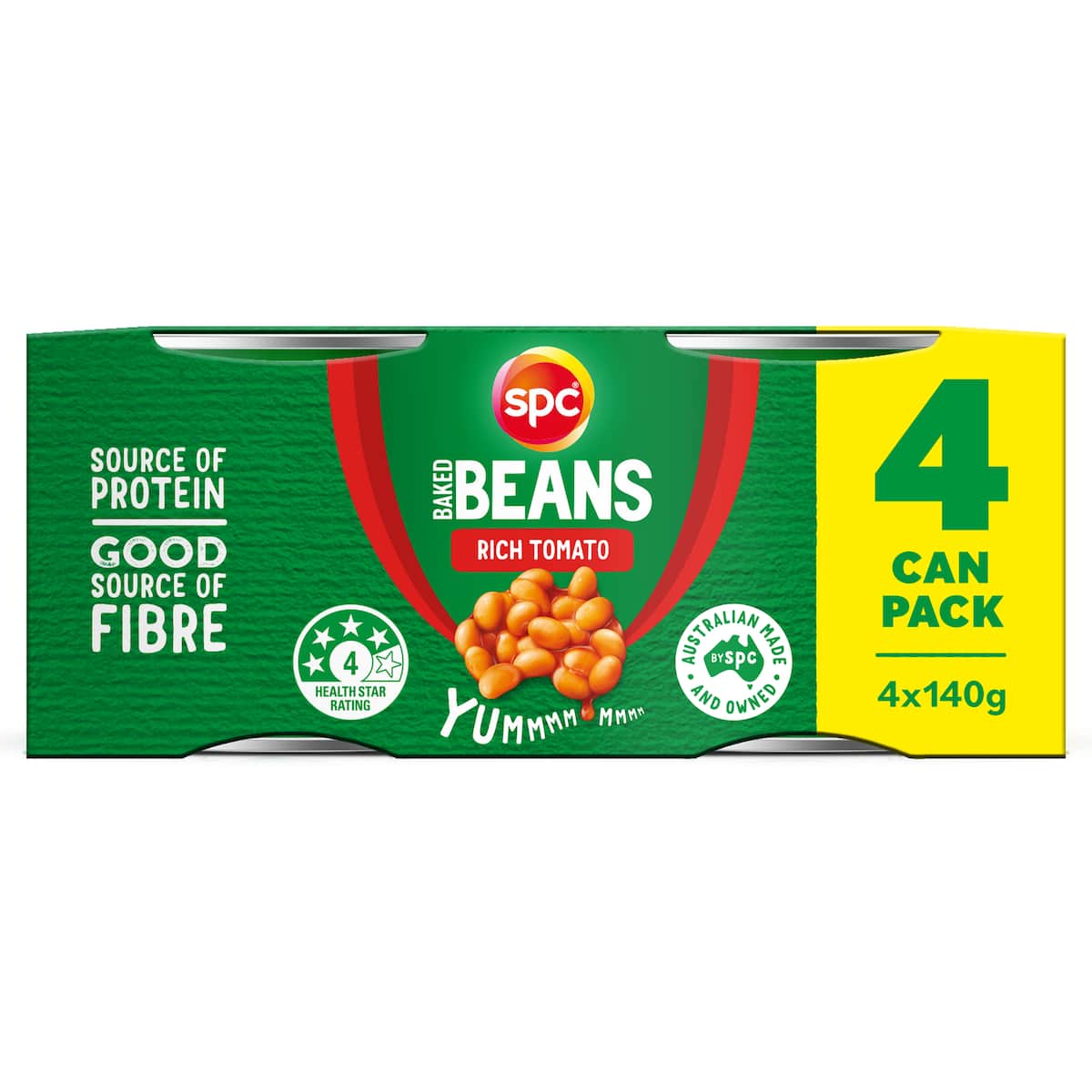 Spc Baked Beans Rich Tomato 140g X 4 Pack