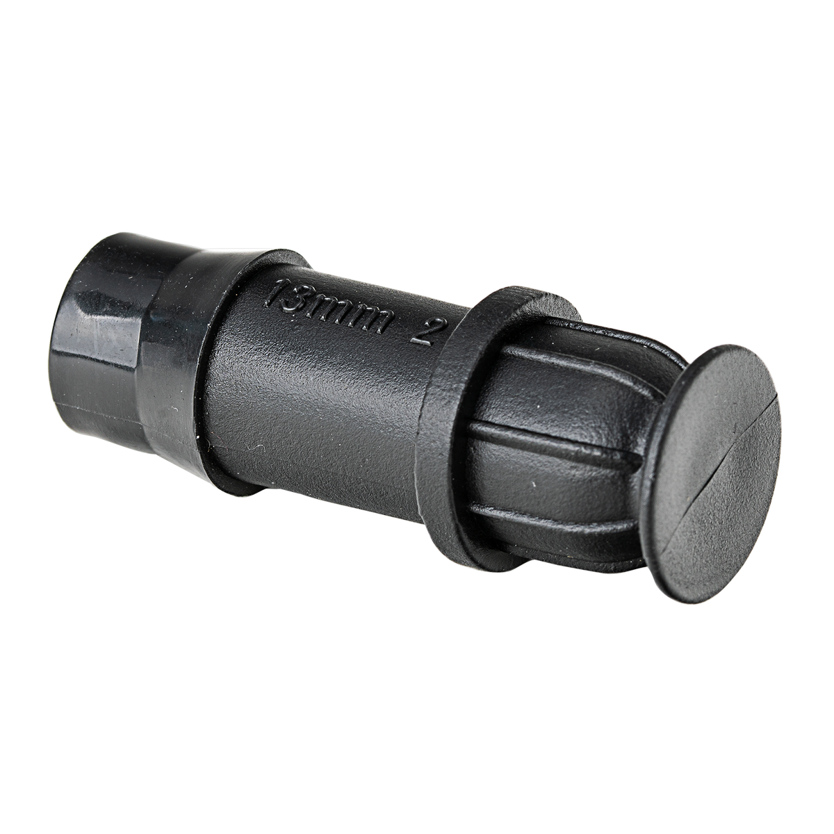 K Rain 13mm Barbed End Plug - 10 Pack - Black - Polypropylene