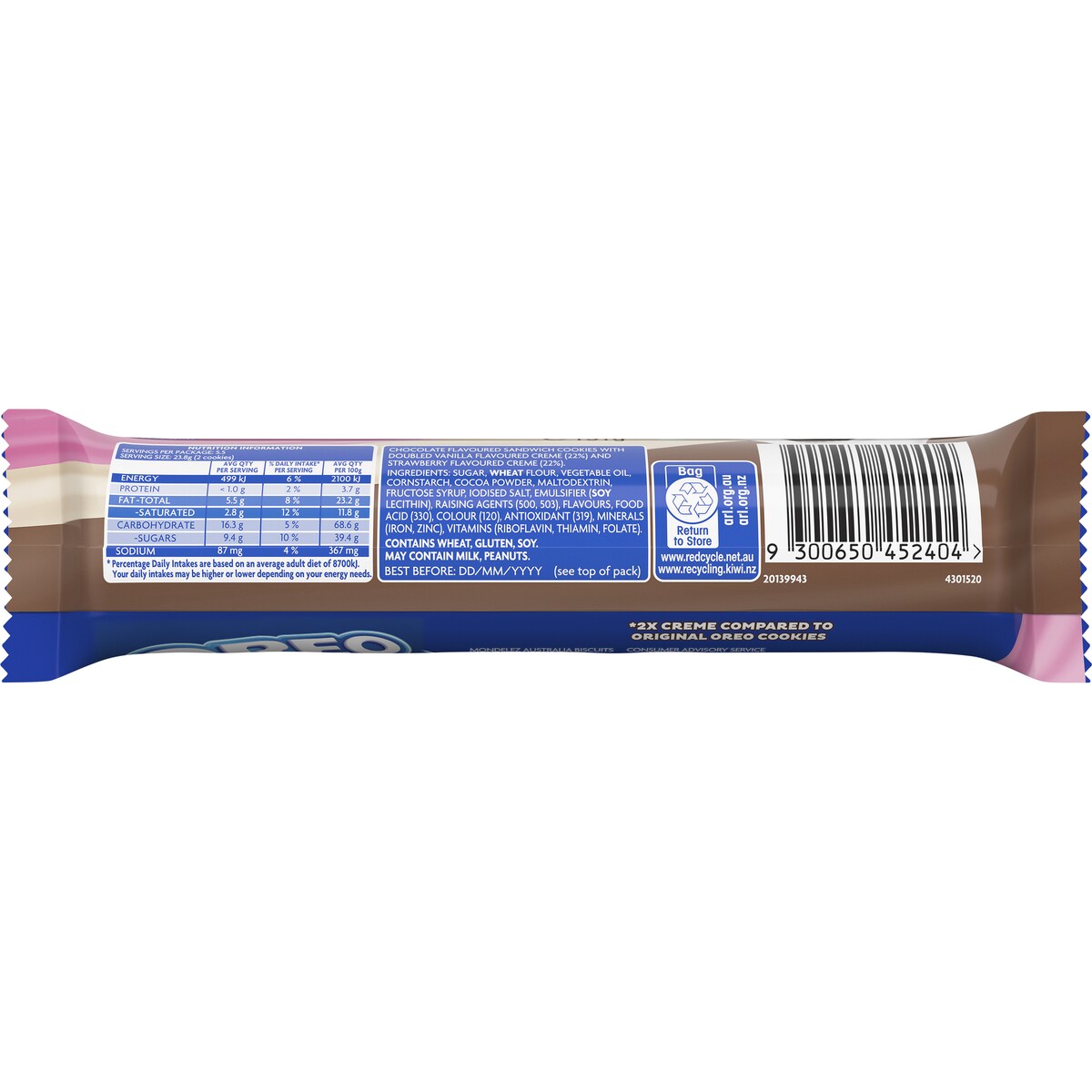 Oreo Neapolitan Double Stuff Cookies 131g