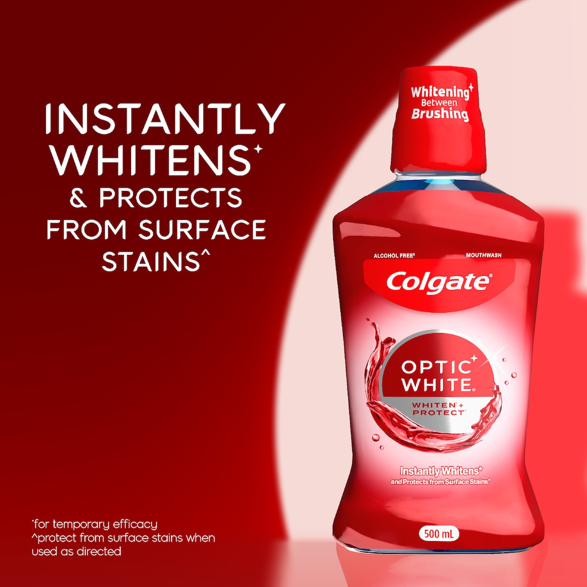 Colgate Optic White Mouthwash Brightener 500ml