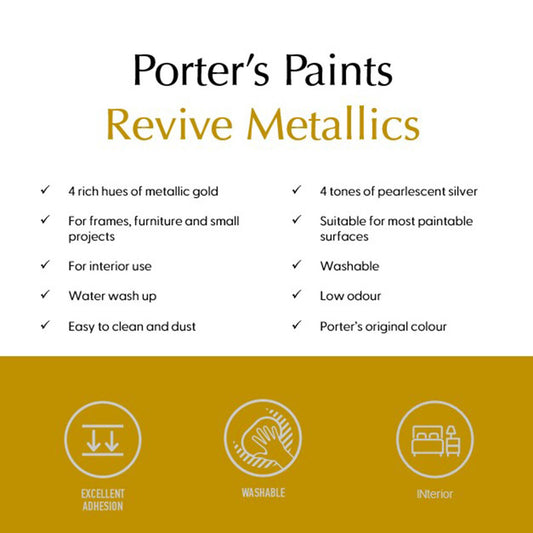 Porters Metallic Furniture Paint - 100ml - Antique Gold